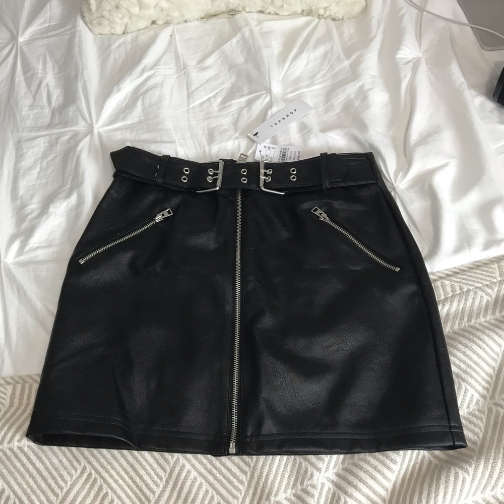 TOPSHOP leather skirt